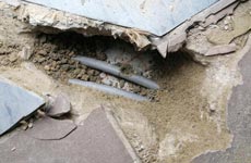 Fußbodenheizung mit Loch